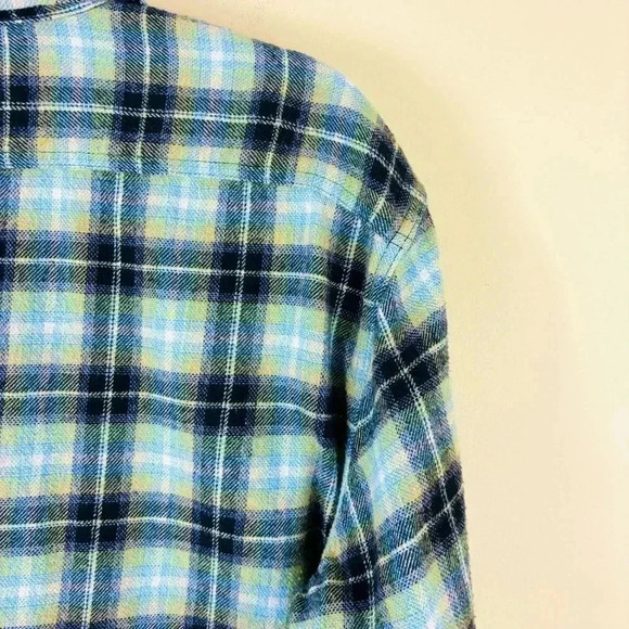 Levi’s Black/Green Plaid Flap Pocket Button Down Workers Flannel Shirt Size L - Picture 11 of 15
